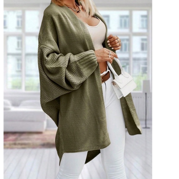 Cozy Solid Knit Open Front Loose Fit Cardigan - Picture 2 of 7